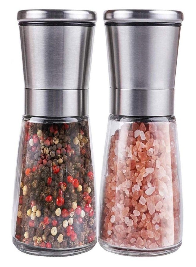 Chelory Salt and Pepper Grinder Set, Adjustable Coarseness Salt and Pepper Mills, Refillable Pepper and Salt Shakers with Premium Stainless Steel for Sea Salt, Black Peppercorn, Spices(2 pcs) - Image 1